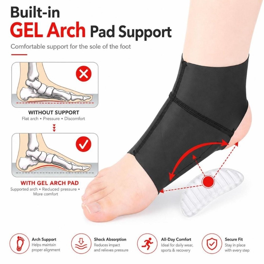 1 Pair Gel Inserts Arch Suppor - đánh giá và giá Ankle Brace Sock