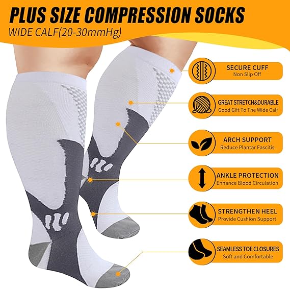 1/3Pairs 3XL-7XLPlus Size Wide - đánh giá và giá Compression Sock Medical