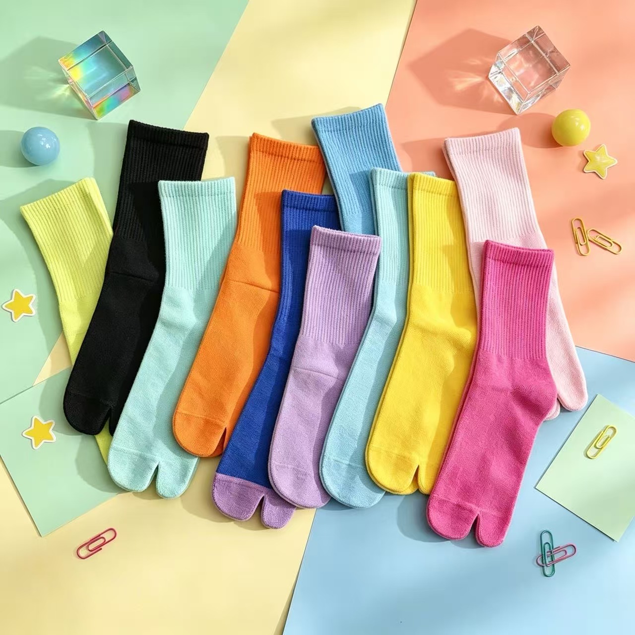 Candy Color Mid-Calf Tabi Sock - đánh giá và giá Toe Sock Split