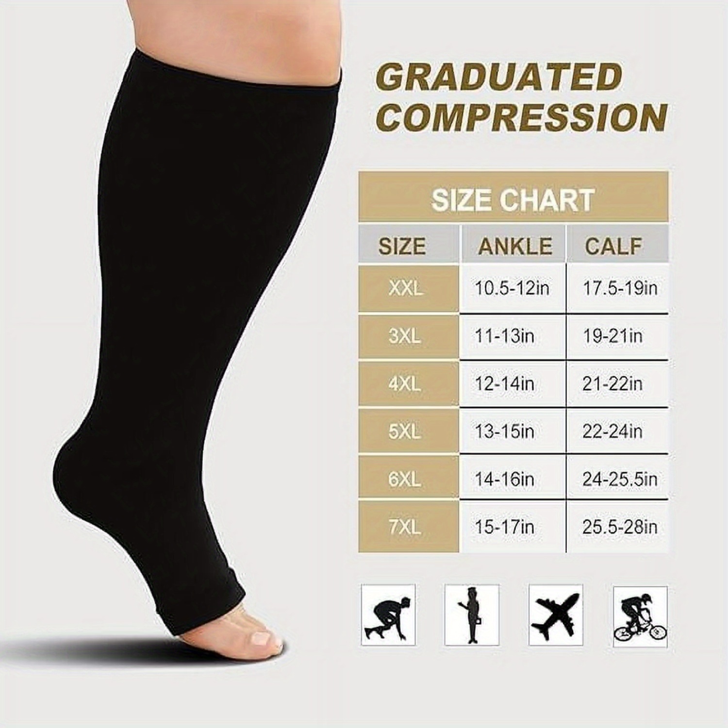 1Pair Plus Size Compression So - đánh giá và giá Compression Sock Medical